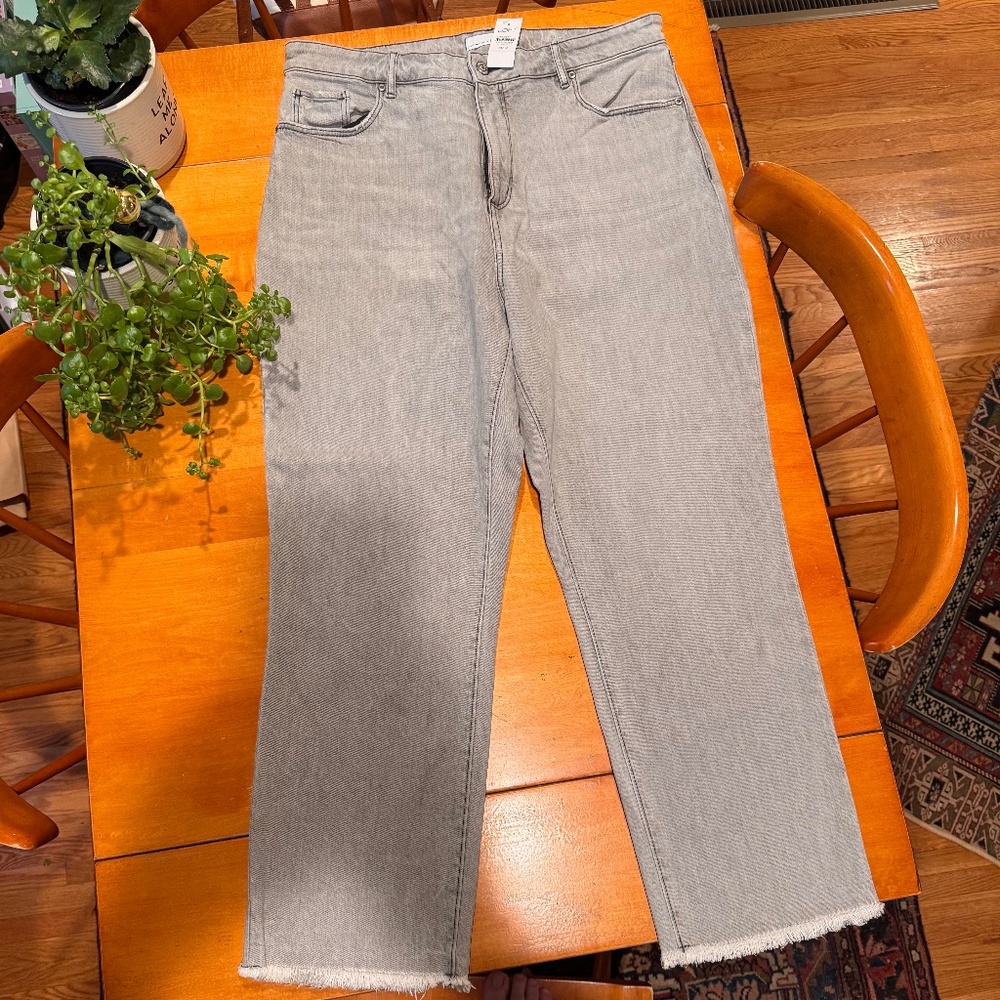 LOFT Straight Crop Jeans Gray Wash